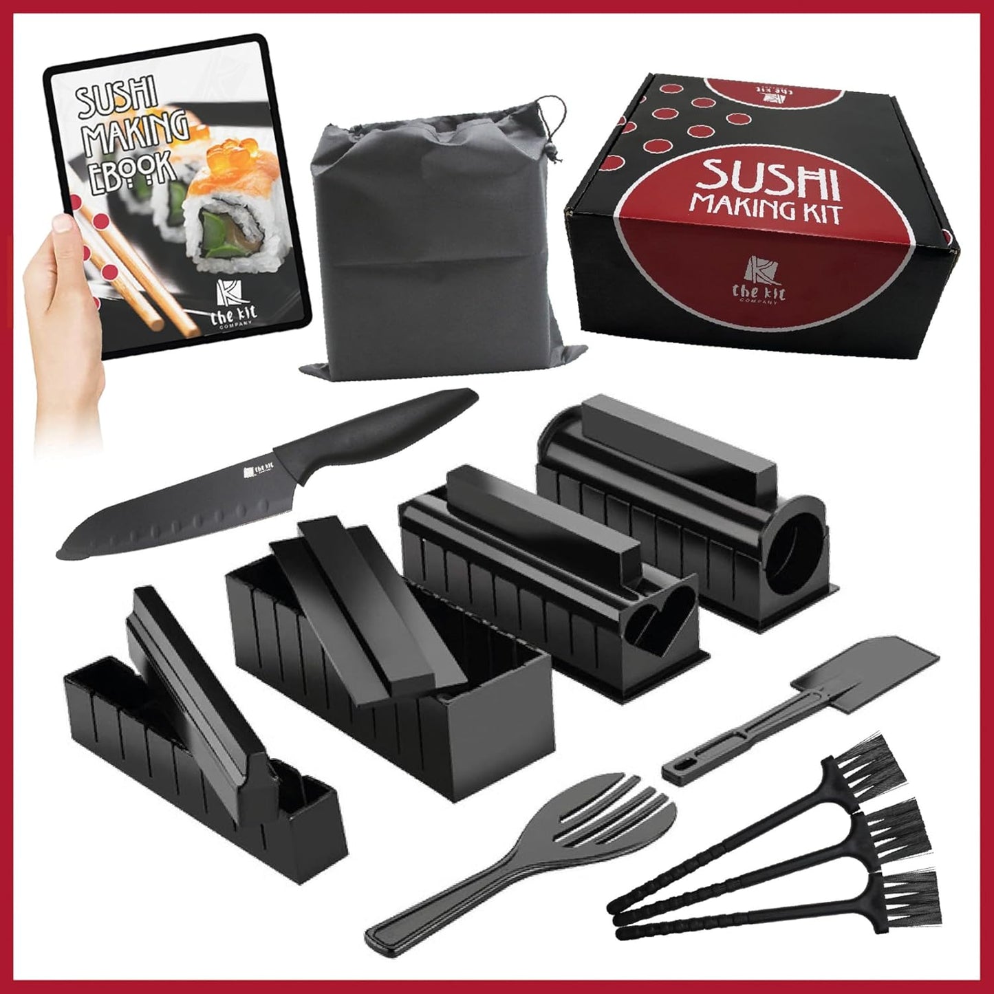 The Kit Company - Kit de Sushi - 15 Pièces - Couteau Professionnel – €12,87