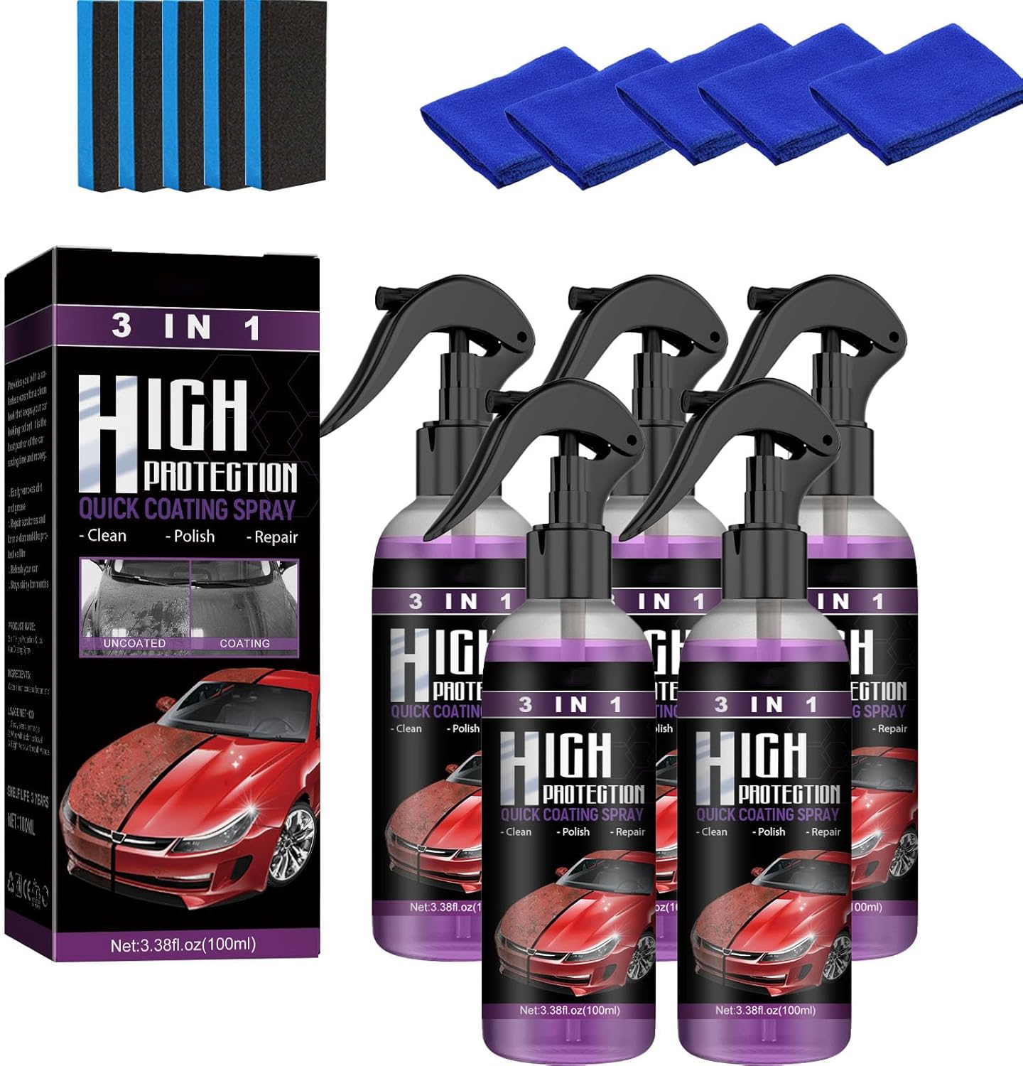 MIOKUKO - Spray de Revêtement Voiture - Céramique 3-en-1 - Haute Protection – €25,99