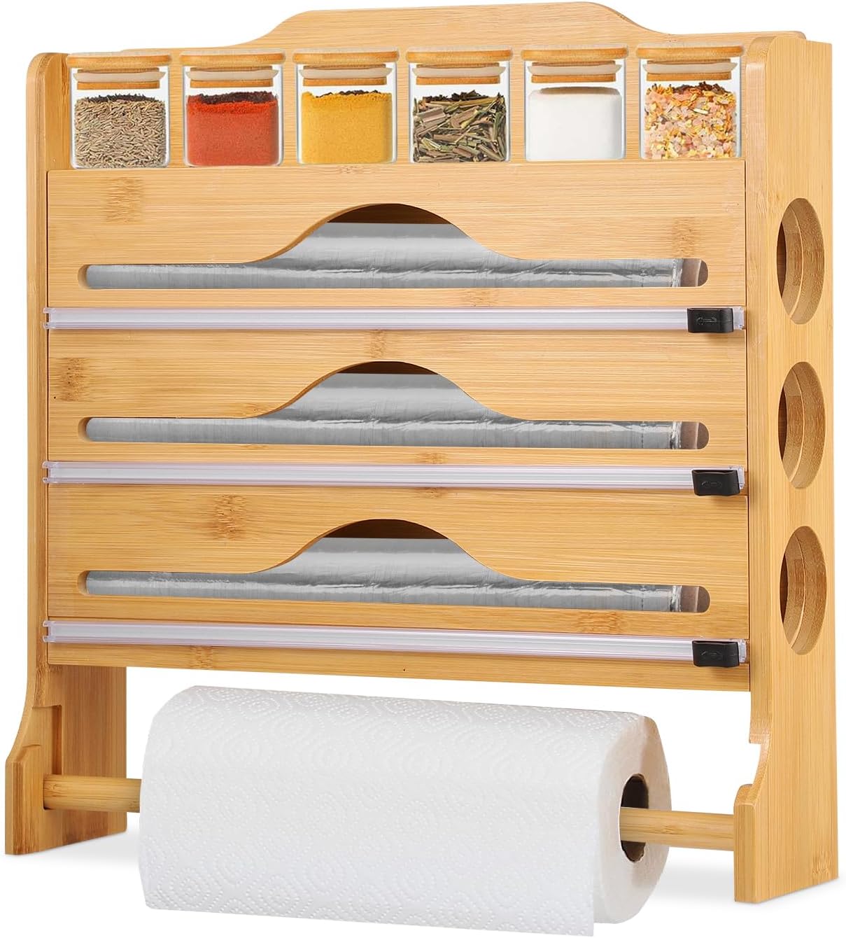 VIHBRAI - Distributeur Film Alimentaire - 4 en 1 - Bambou Naturel – €18,84