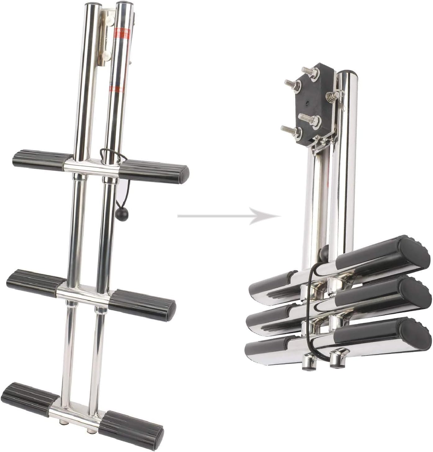NovelBee - Échelle de Plongée - 3 Marches Télescopiques - Inox 316 – €38,99