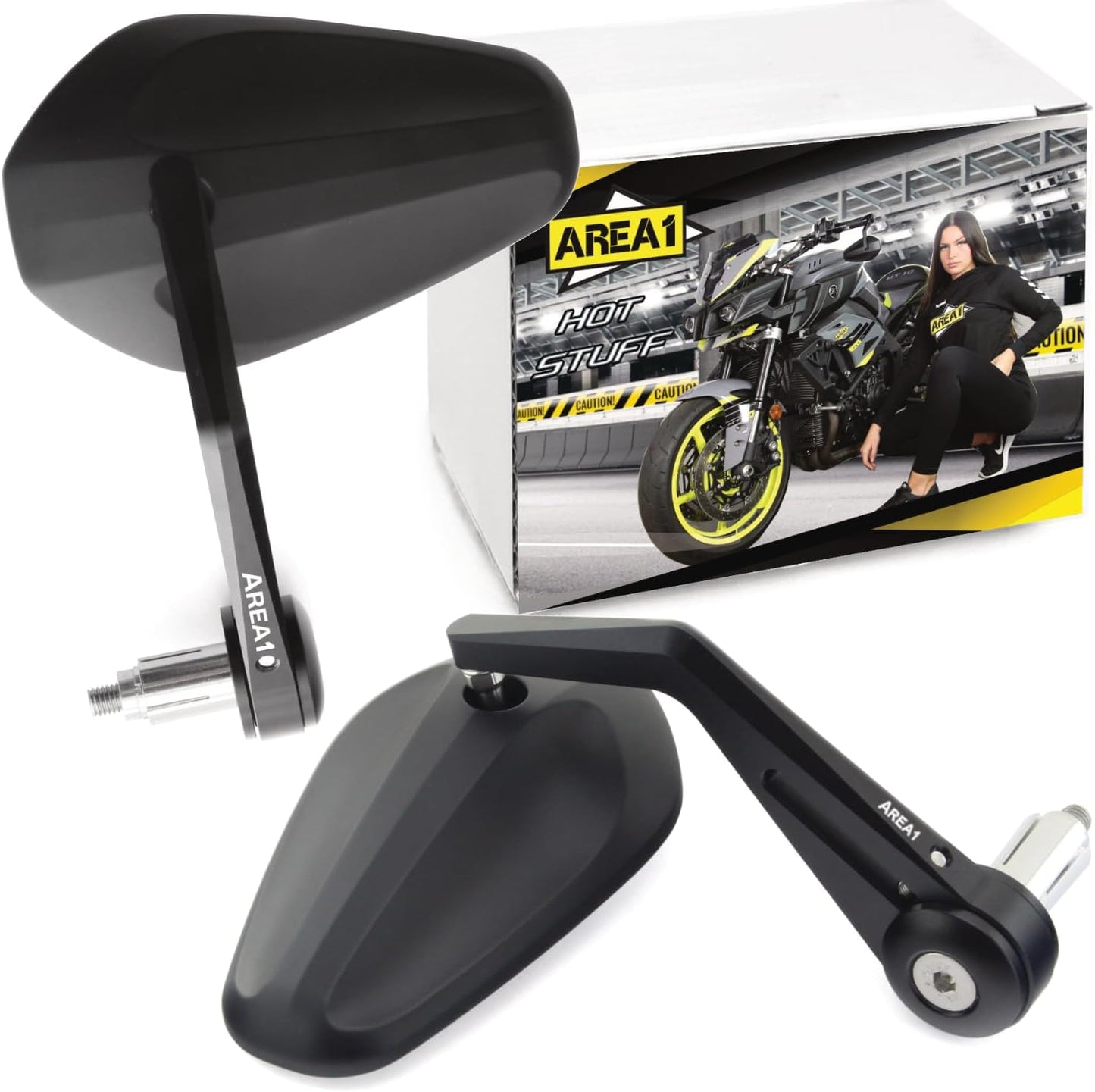 Area1 - Rétroviseur de Moto CNC - Aluminium - E-mark – €40,99