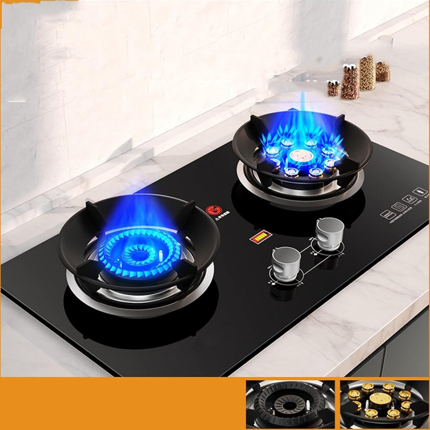 THEGA - Réchaud à Gaz - 2 Brûleurs - Verre Trempé – €57,20