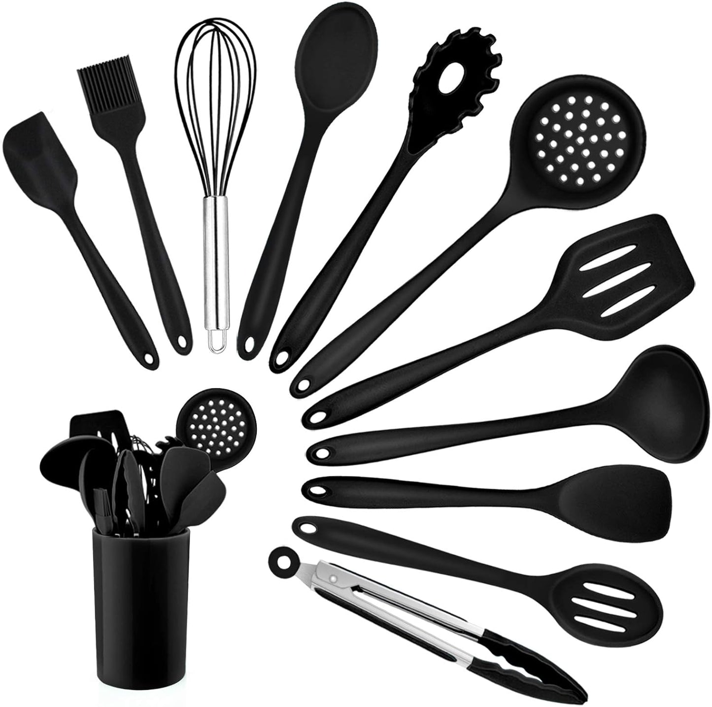 Homikit - Ensemble d'Ustensiles de Cuisine - Silicone Alimentaire - Résistant à la Chaleur – €11,69