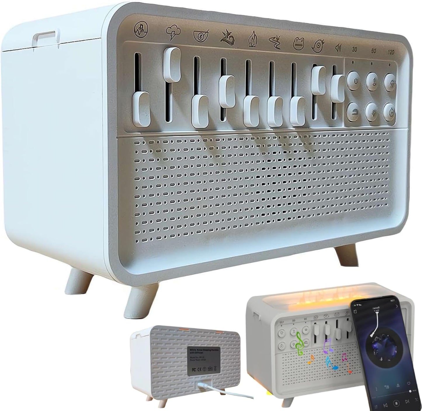 Generic - Humidificateur Lumière Nocturne - Diffuseur de Flamme - Haut-Parleur Bluetooth – €26,99