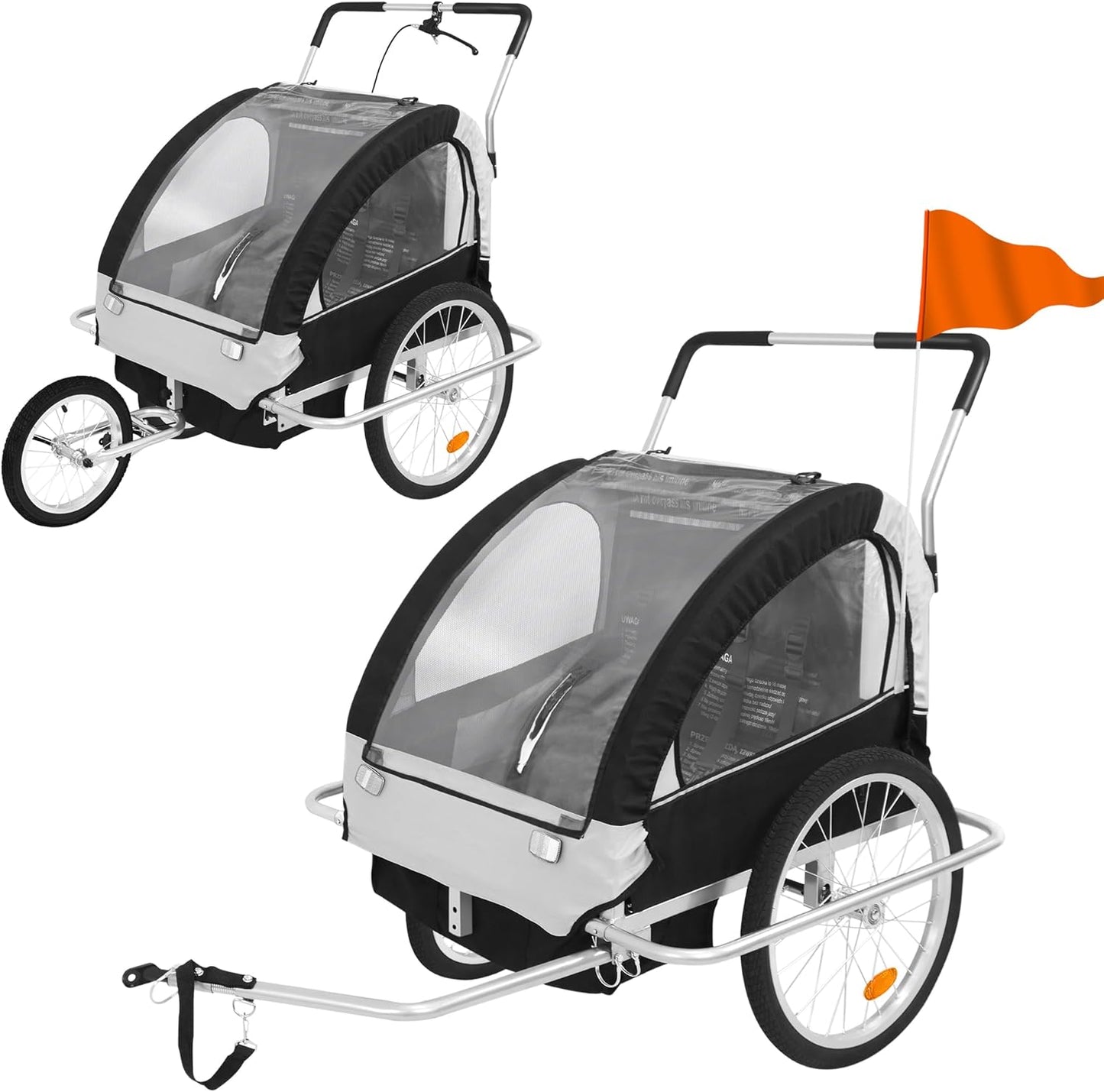 TRMLBE - Remorque Vélo Enfant 2 en 1 - Pliable - Avec Suspension – €44,99