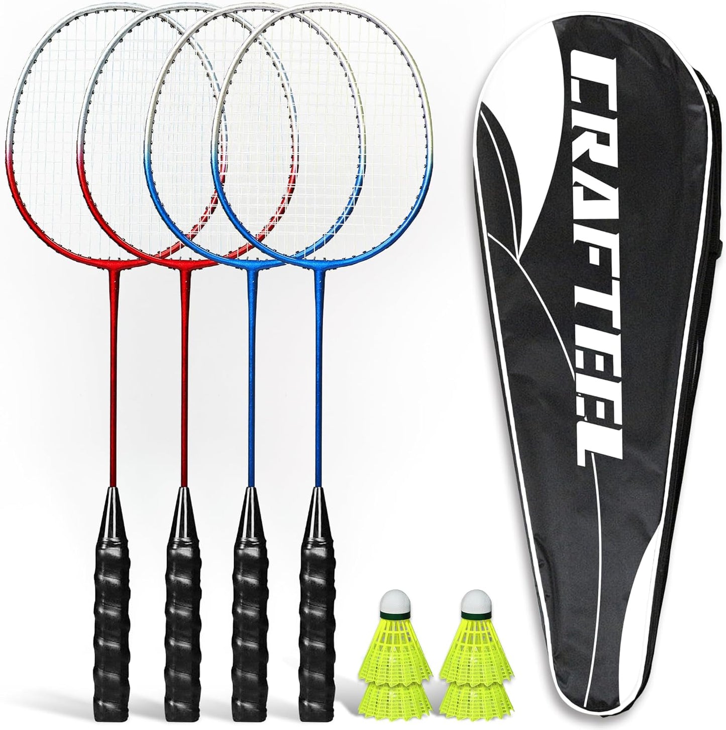 Crafteel - Set de Raquettes de Badminton - 4 Joueurs - Construction en Acier – €25,99