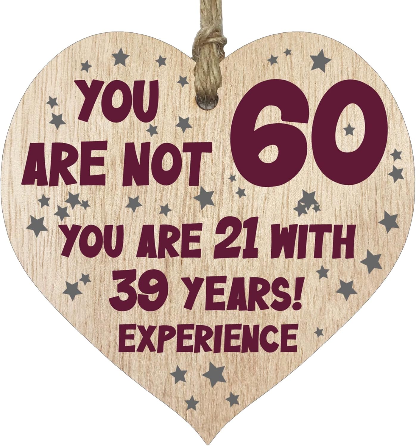 Stuff4 - Plaque en Bois - Cadeau 60e Anniversaire - Forme de Cœur – €3,23