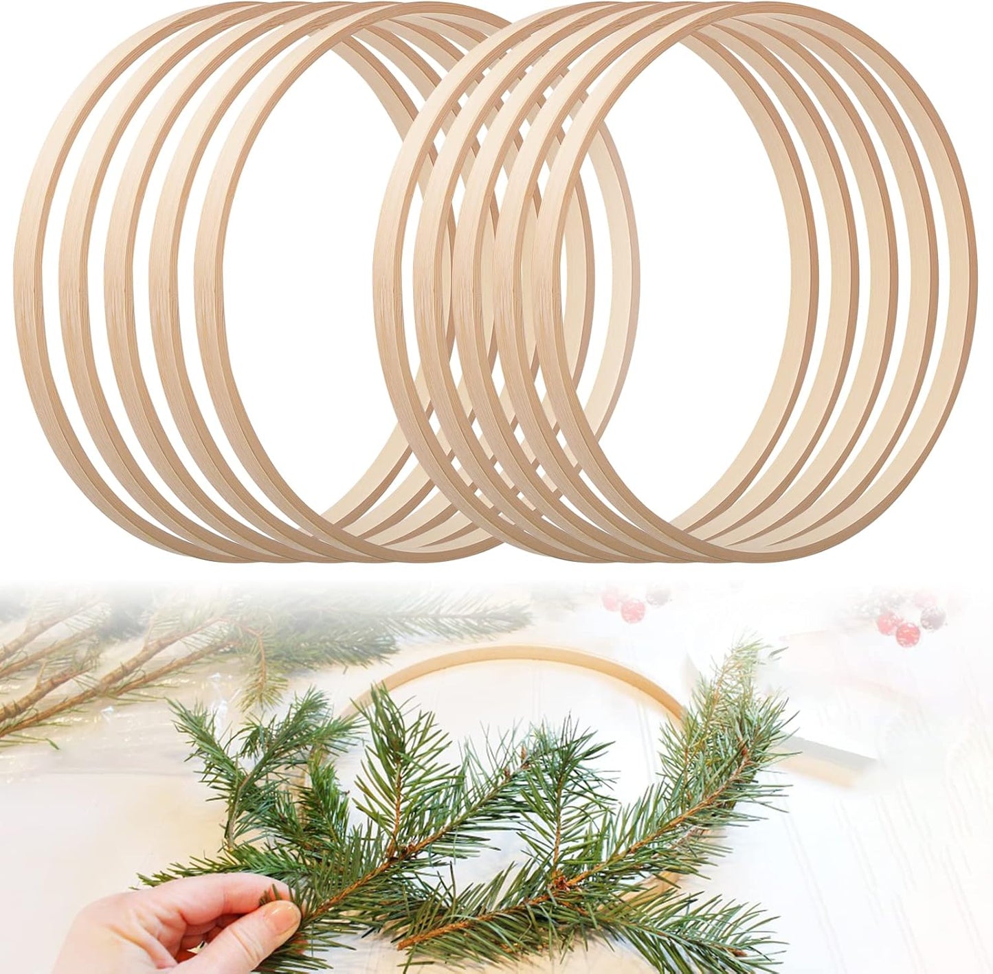 ATPWONZ - Cercles en Bois - 10 Pièces - Pour Décoration DIY – €8,44