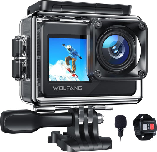 WOLFANG - Caméra d'Action - 4K 20MP - Étanche 40M – €61,99