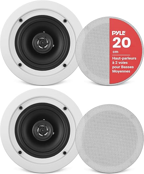 Haut-parleurs pour plafond et encastrés Pyle 250W – 2 Voies – Blanc