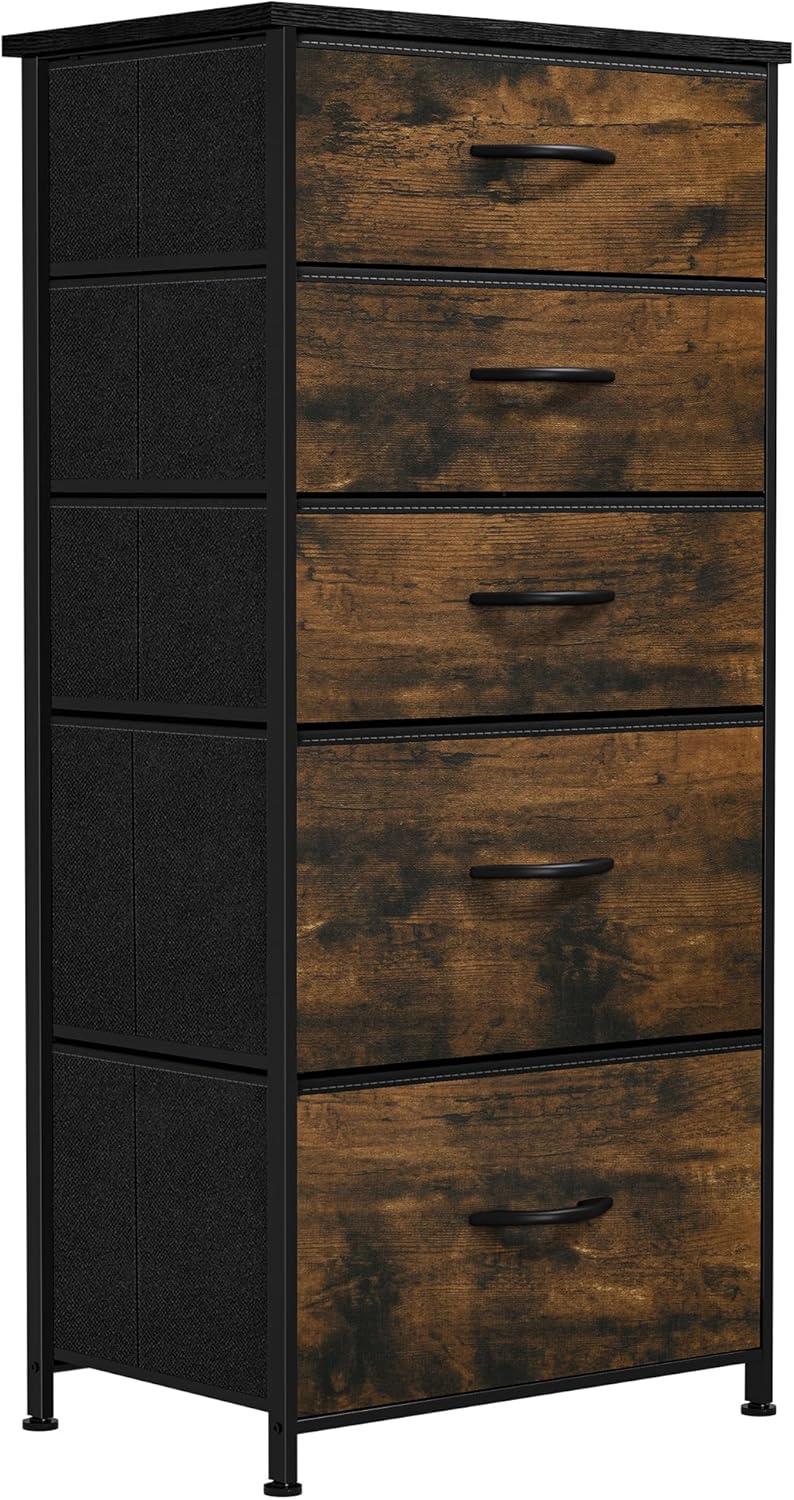 YITAHOME - Commode 5 Tiroirs - Structure Métal - Tissu Durable – €37,99