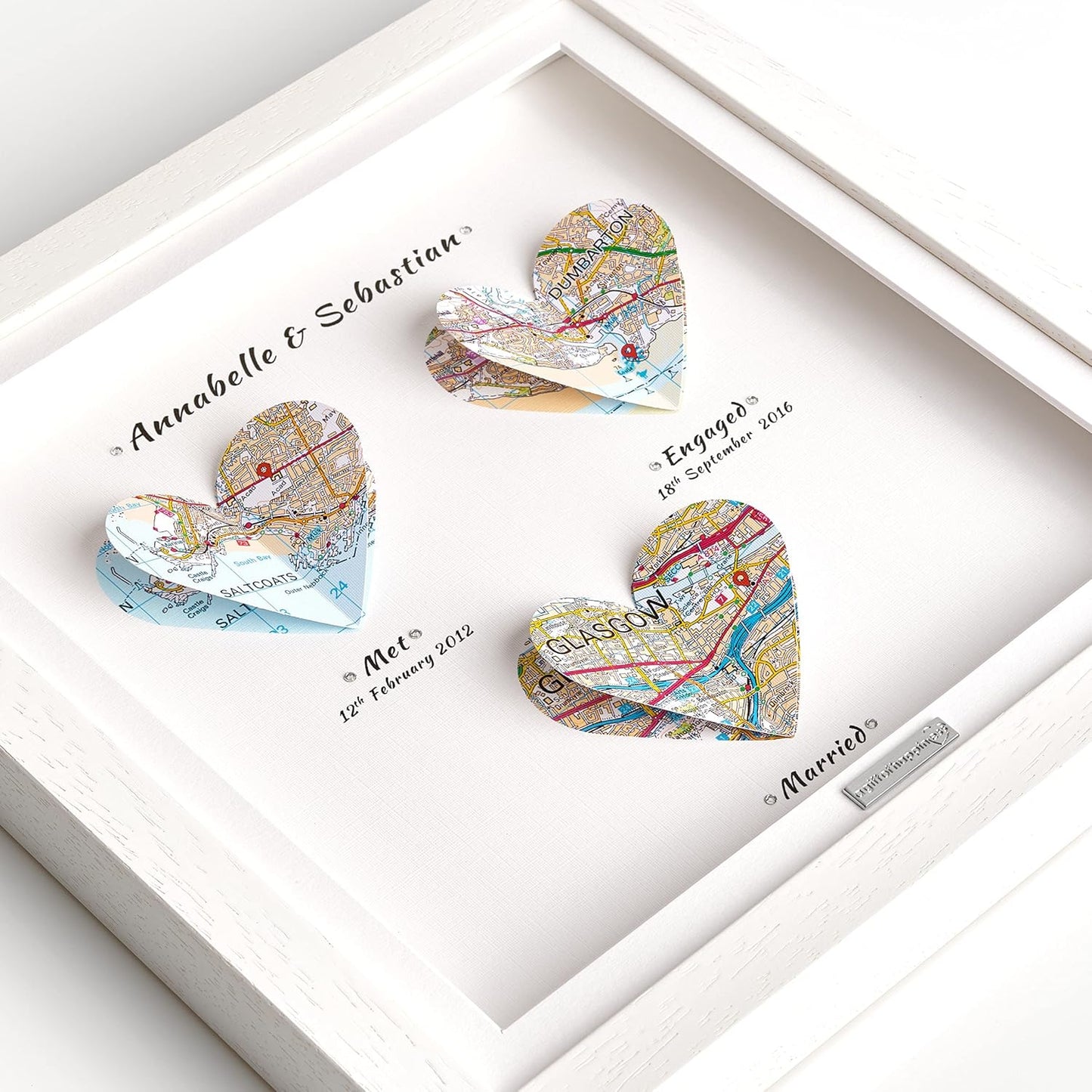 A Gift of Happiness - Carte Personnalisée - Anniversaire de Papier - Cadre en Bois – €12,95