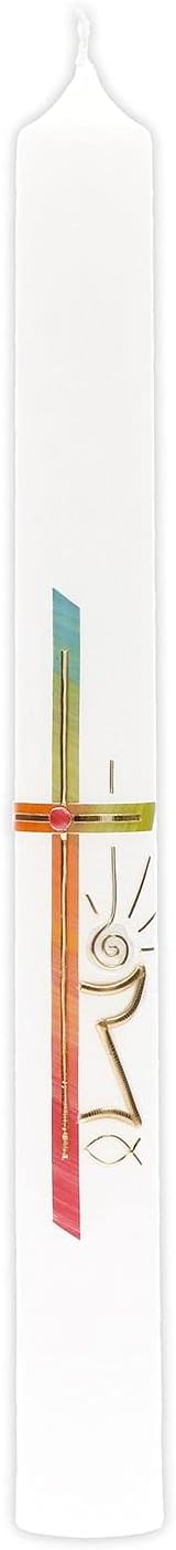 Reinda.de - Bougie de Communion - Croix Arc-en-Ciel - 400 x 40 – €27,99