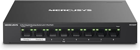 Switch Gigabit MERCUSYS 8 Ports – PoE+ 65W – Boîtier Métal