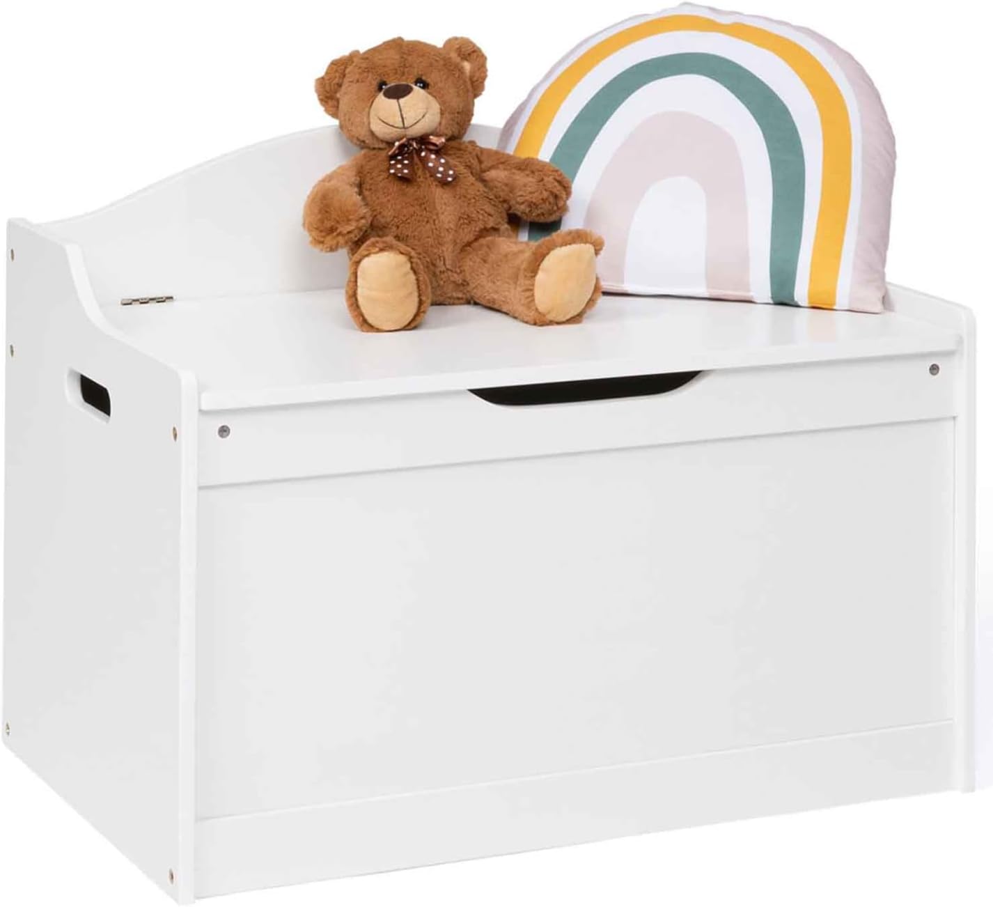 IDMarket - Banc de Rangement Enfant - Bois Blanc - Multifonctionnel – €28,99