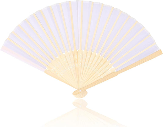 lvzhen - Éventail Pliant - Bambou - Blanc – €2,59