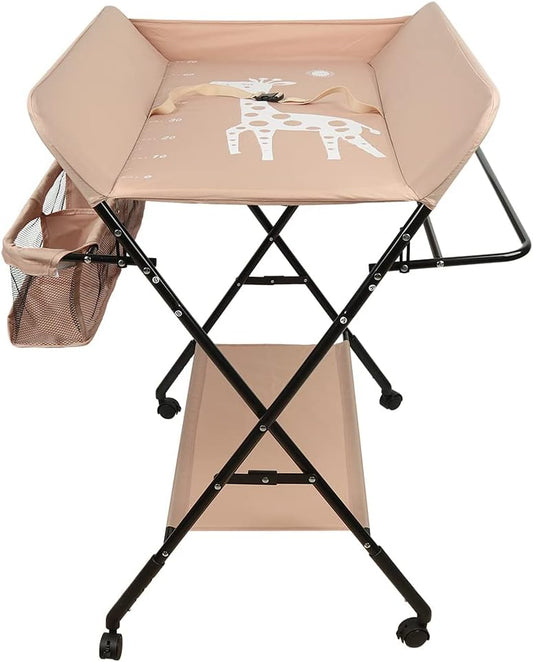 THINFAR - Table à Langer Pliante - Hauteur Réglable - Roues Silencieuses – €38,99