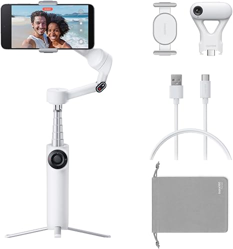 Supports et stabilisateurs portatifs Insta360 Flow 2 Plus – Blanc – Traqueur IA