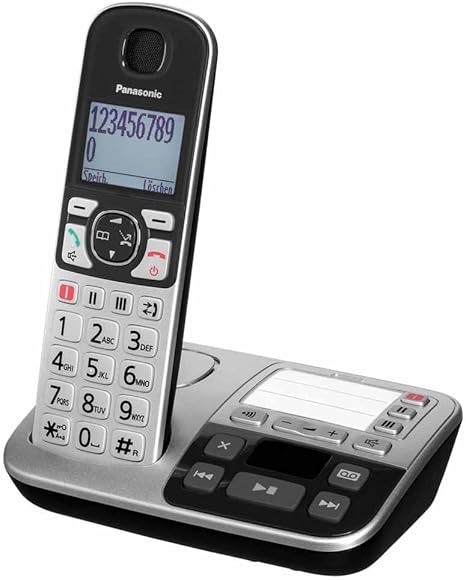 Répondeur Panasonic KX-TGE520GS – Argent-Noir – Version Allemande