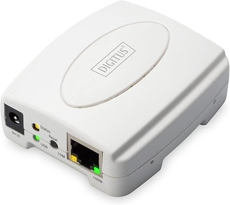 Serveur d'impression DIGITUS USB 2.0 – Fast Ethernet – Compatibilité Universelle
