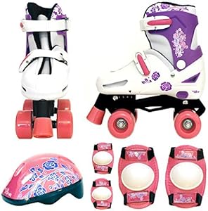 Sk8 Zone - Patins à Roulettes Enfant - Rose Blanc - Ensemble Sécurité – €34,99