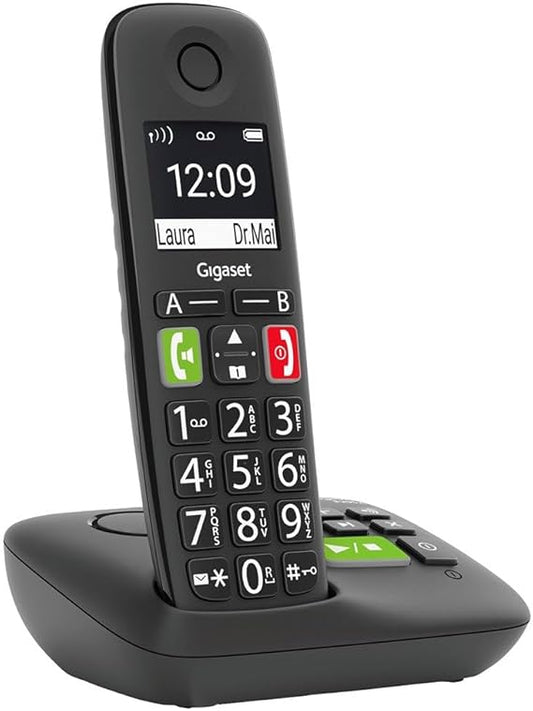 Répondeur Gigaset E290 A – Téléphone sans fil – Noir