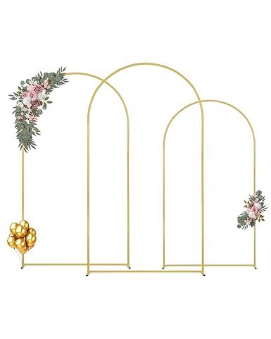 Supports de décors VEVOR – Lot de 3 Arches Dorées – Facile à Assembler