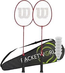 Racketworld - Raquette Badminton - Ensemble 2 Joueurs - Avec Volants et Sac – €28,99