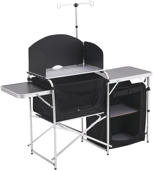 DKIEI - Table de Cuisine Camping - Aluminium - Pare-vent Inclus – €55,99