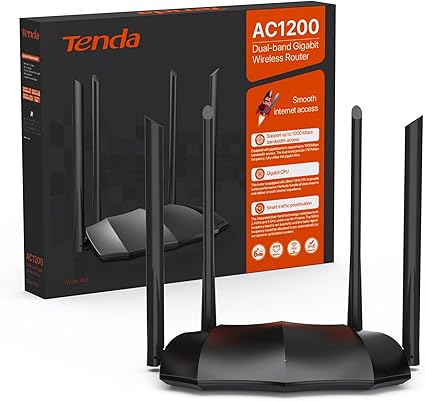 Routeur WiFi Double Bande Tenda AC8 - 1200 Mbps, Antennes 6dBi