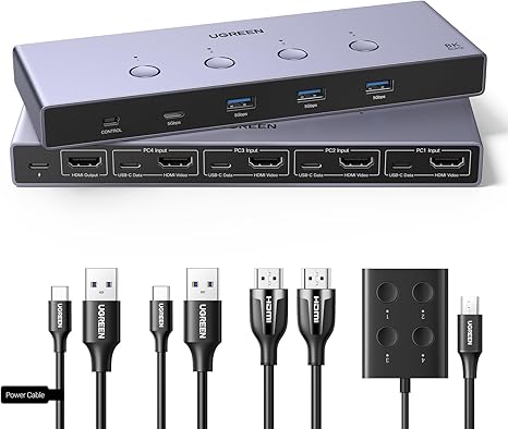 Commutateurs KVM UGREEN 8K 60Hz – 4 Entrées 1 Sortie