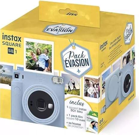 Appareil photo jetable Fujifilm Instax SQ 1 – Bleu – Pack Évasion