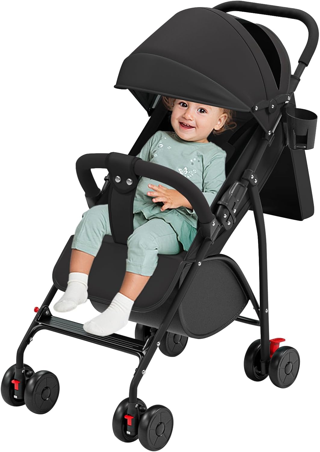 HUOLE - Poussette Bébé 2-en-1 - Siège Rotatif - Pliable Compacte – €40,99