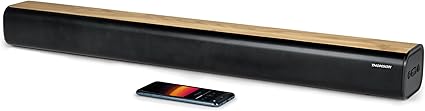 Barre de son THOMSON Bluetooth 5.0 – 200W – Design Noir & Bois