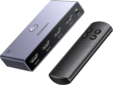 Commutateur HDMI 2.1 UGREEN – 8K 60Hz – 3 Entrées 1 Sortie