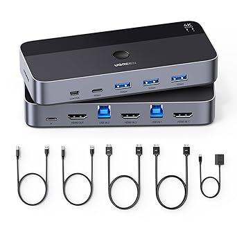 Commutateur KVM UGREEN 4K 60Hz – 3 Ports USB 3.0
