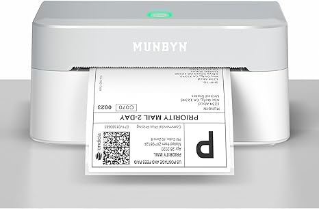 Imprimante d'étiquettes thermiques de bureau MUNBYN RW403B – Bluetooth – Calibrage Automatique