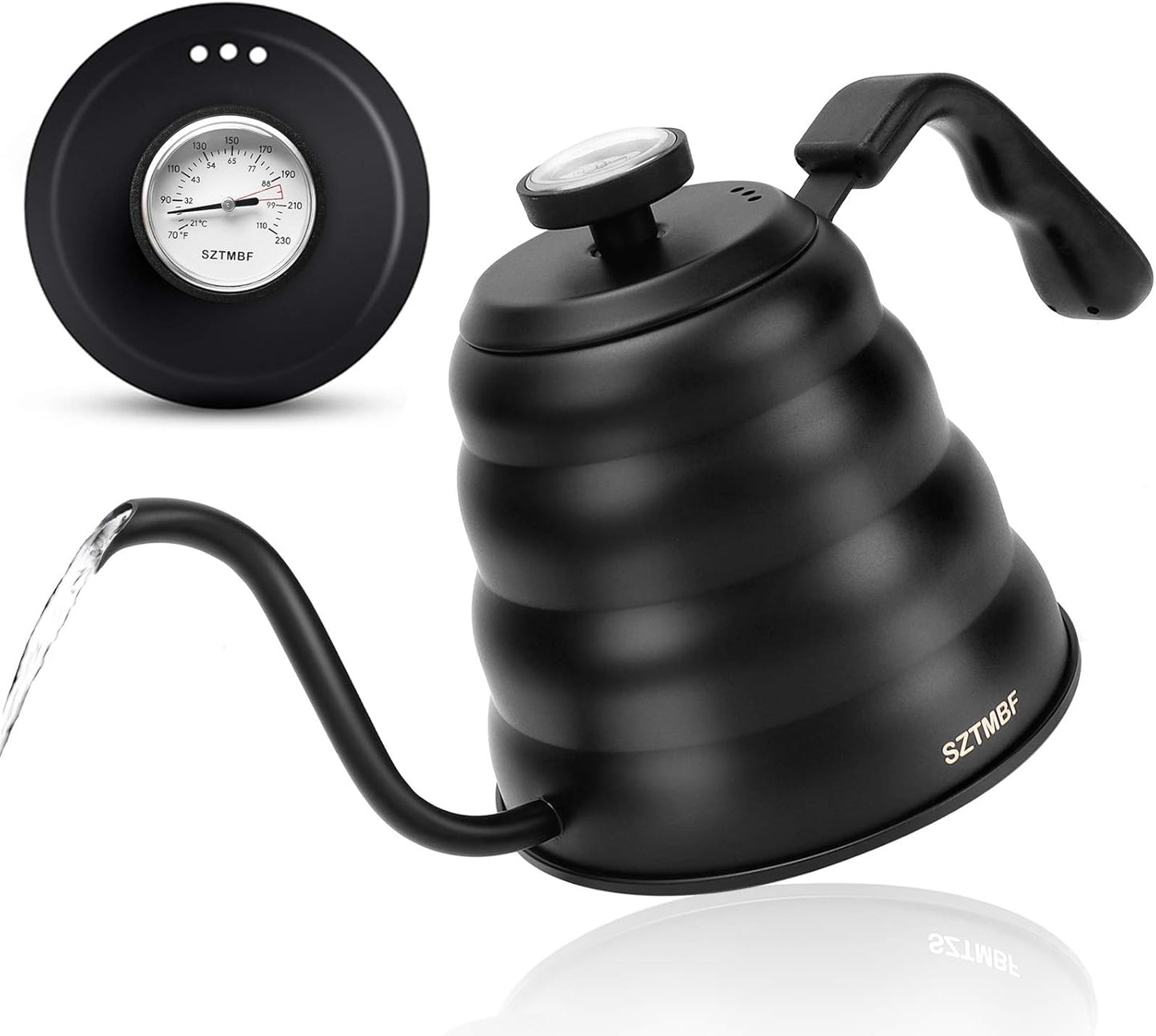 EylbKey - Bouilloire à Col de Cygne - Thermomètre Intégré - 1200ml – €11,68