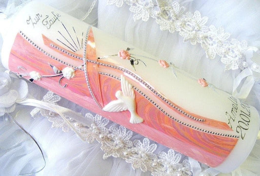 kerzenzauber-lusine - Bougie de Baptême - Personnalisation - Accessoires Inclus – €25,99