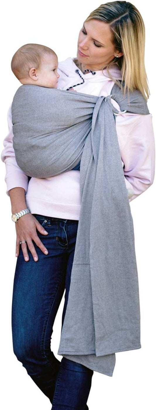 Amazonas - Écharpe Porte-Bébé - Anneaux Métal - Gris 180 cm – €30,99