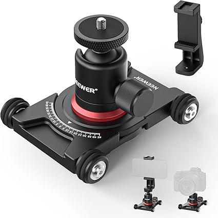 Dolly cinéma NEEWER SD001 – Rotule 360° – Pince Téléphone