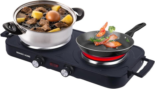 SENSIOHOME - Plaque de Cuisson Électrique - Compacte - Acier Inoxydable – €36,99
