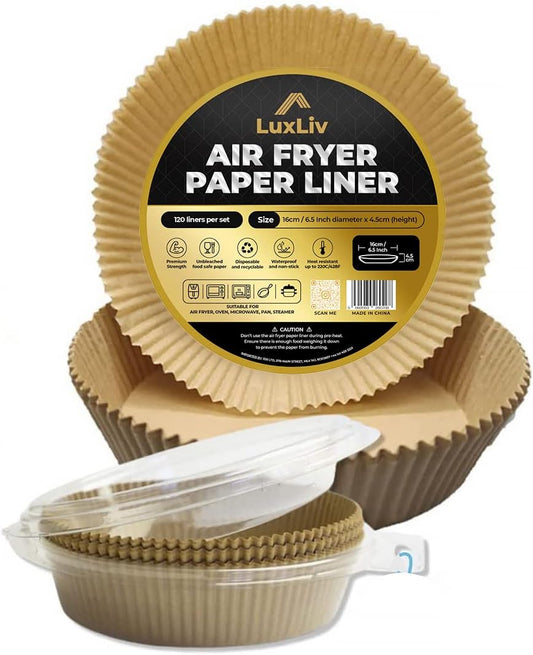 LuxLiv - Papier Cuisson Air Fryer - 16cm - Non Blanchi – €5,12