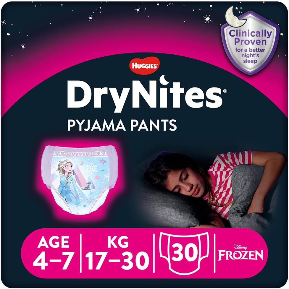 HUGGIES - Pyjamas DryNites Fille - Protection Nocturne - Designs Amusants – €24,99