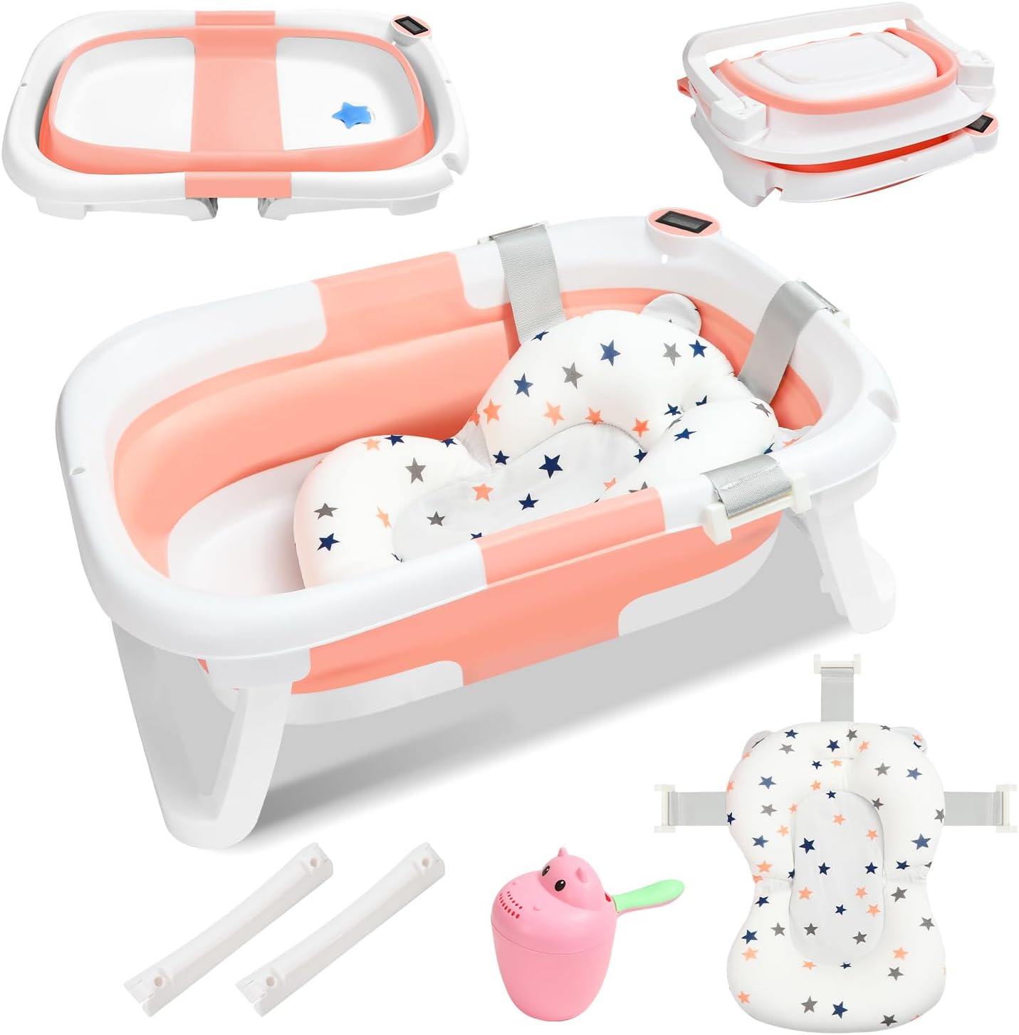 Eulenke - Baignoire Bébé Pliable - Thermomètre Intégré - Antidérapante – €27,99