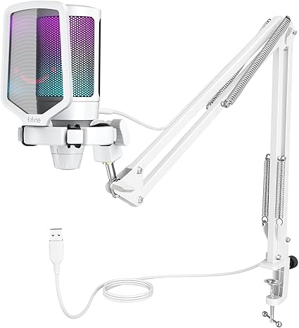 Micros PC FIFINE USB RGB – Condensateur – Plug-and-Play