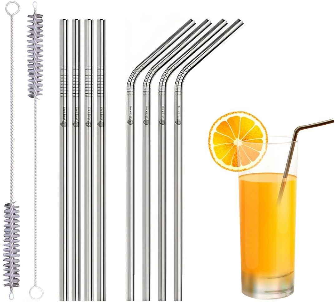 Shopcasy - Pailles Métalliques Réutilisables - Inox Durable - 10 Pièces – €3,37