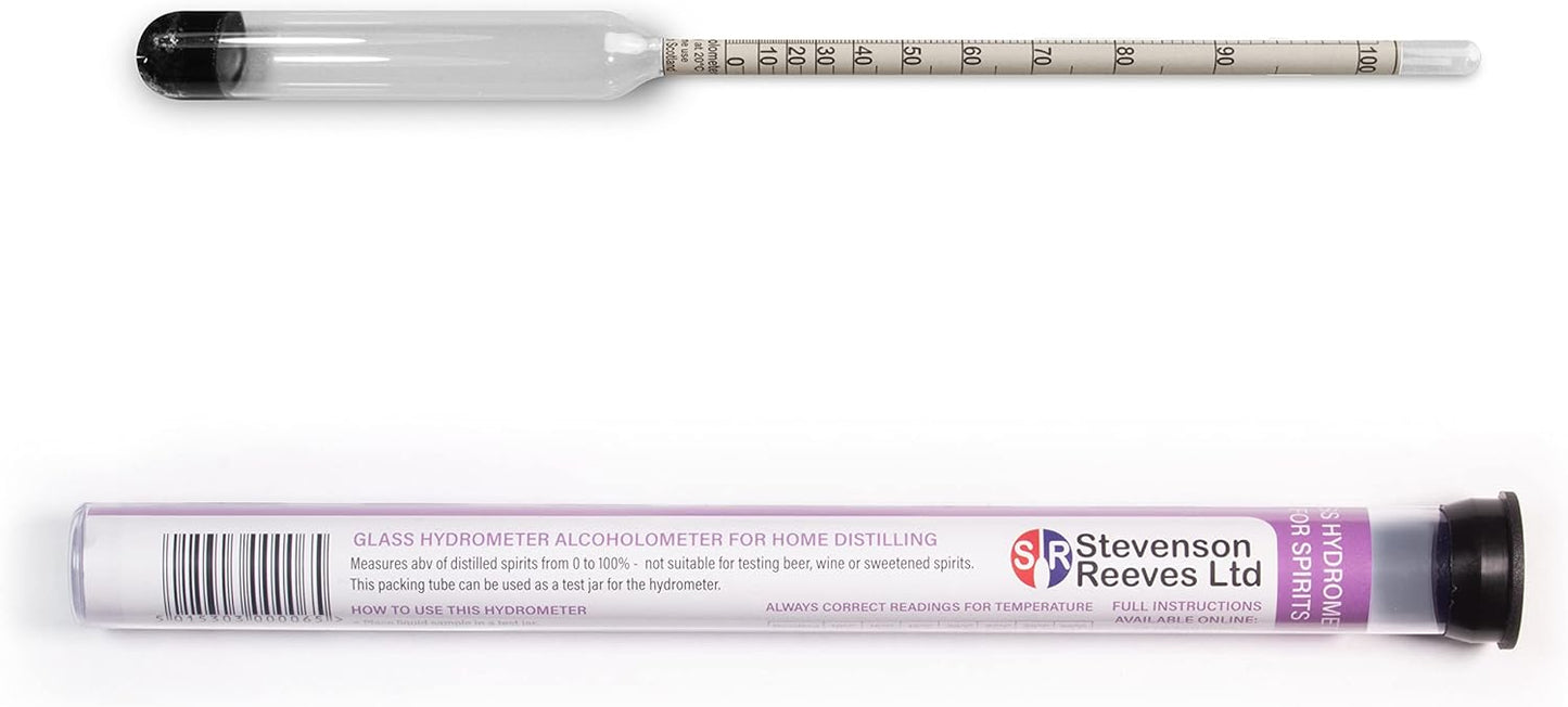 Stevenson Reeves - Hydromètre à Alcool - Mesure 0-100% - Stockage Sécurisé – €3,15