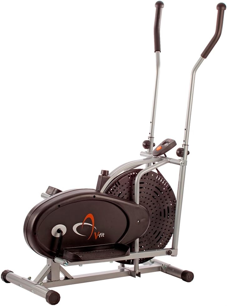 V-Fit - Cross Trainer Élliptique - Ventilateur à Air - Guidons Synchronisés – €107,99