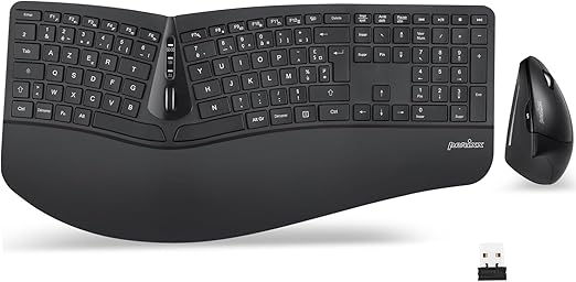 Combo Ergonomique Clavier Souris Perixx USB Sans Fil AZERTY